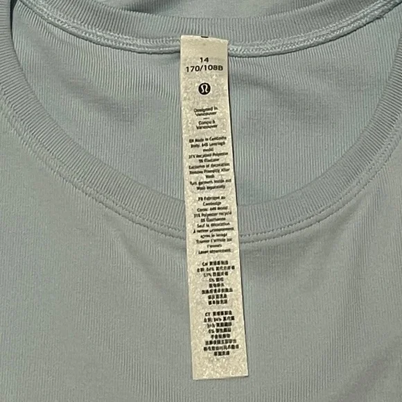 NWT Lululemon Asymmetrical Tank Top Sleeveless Powder Blue - Picture 3 of 7